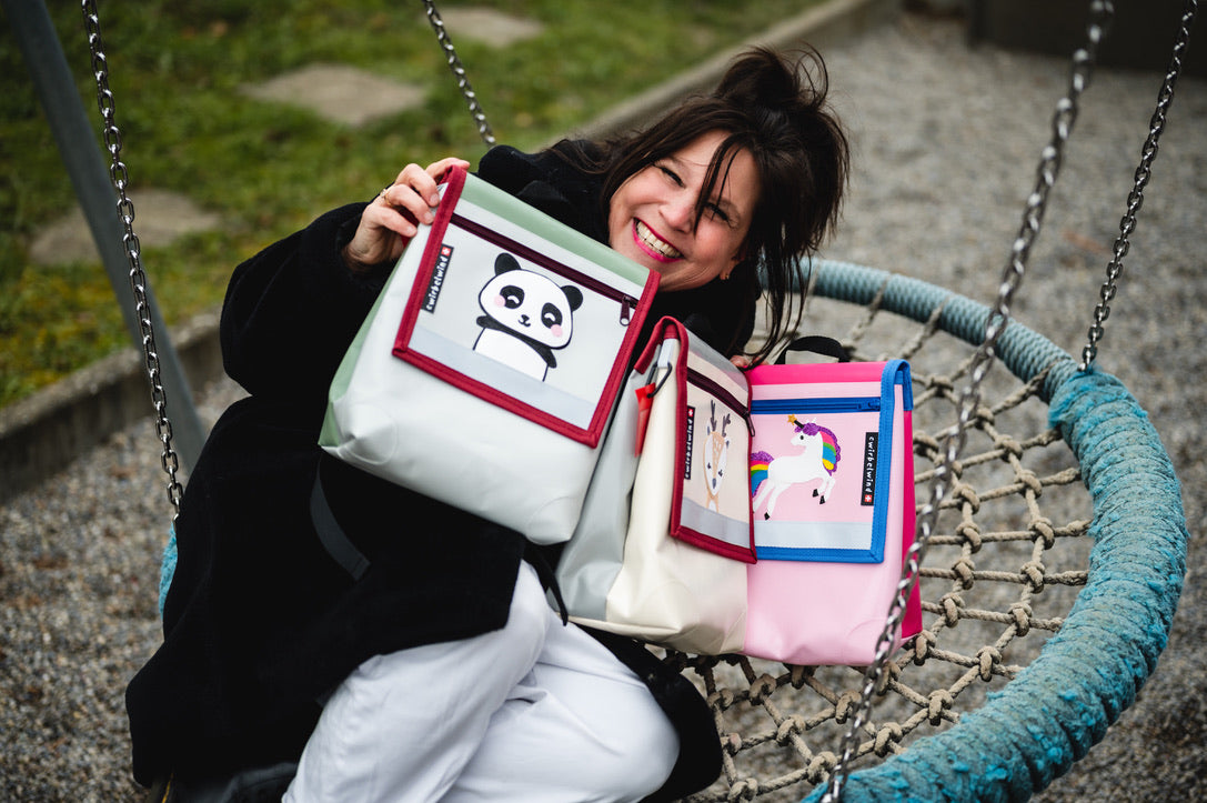 Kindergartenrucksack  Boho Panda Glitzer