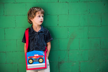 Kindergartentasche Monstertruck rot Glitzer Canvas