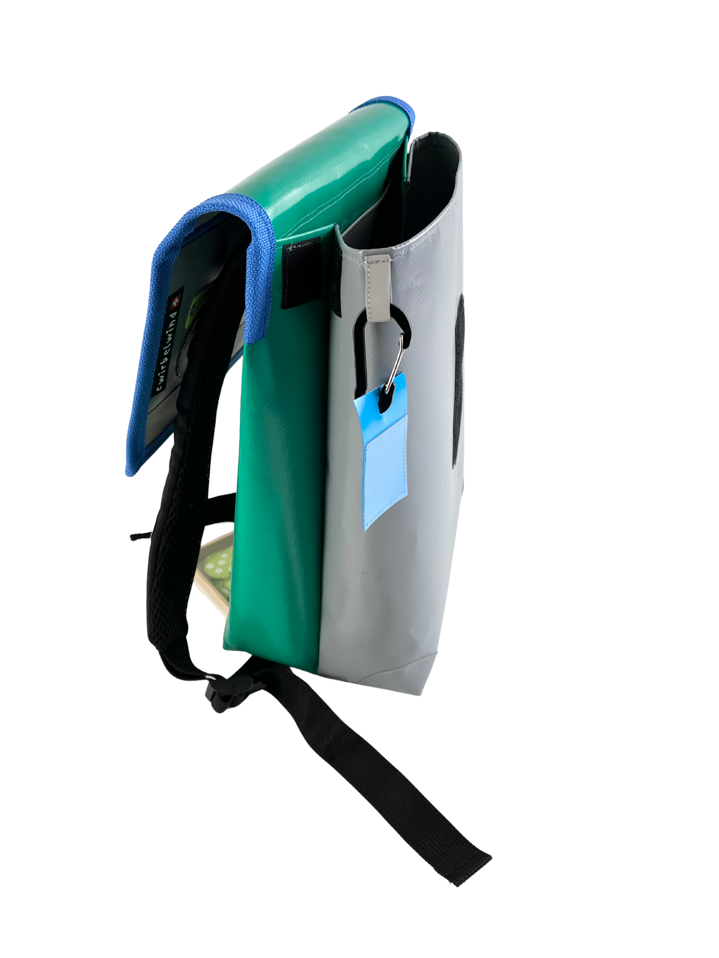 Kindergartenrucksack Monstertruck grün Glitzer