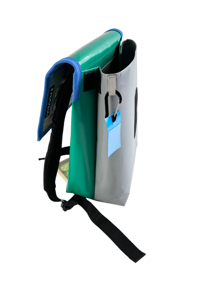 Kindergartenrucksack Monstertruck grün Glitzer