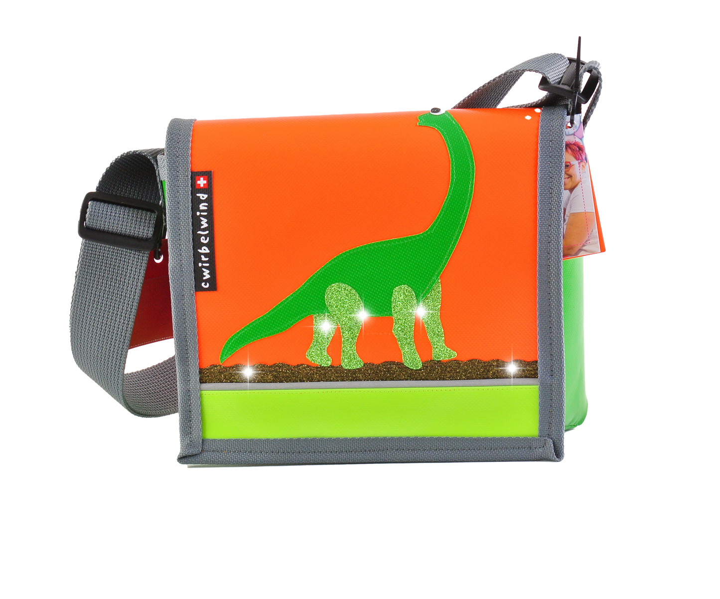 Kindergartentasche Brachiosaurus Glitzer