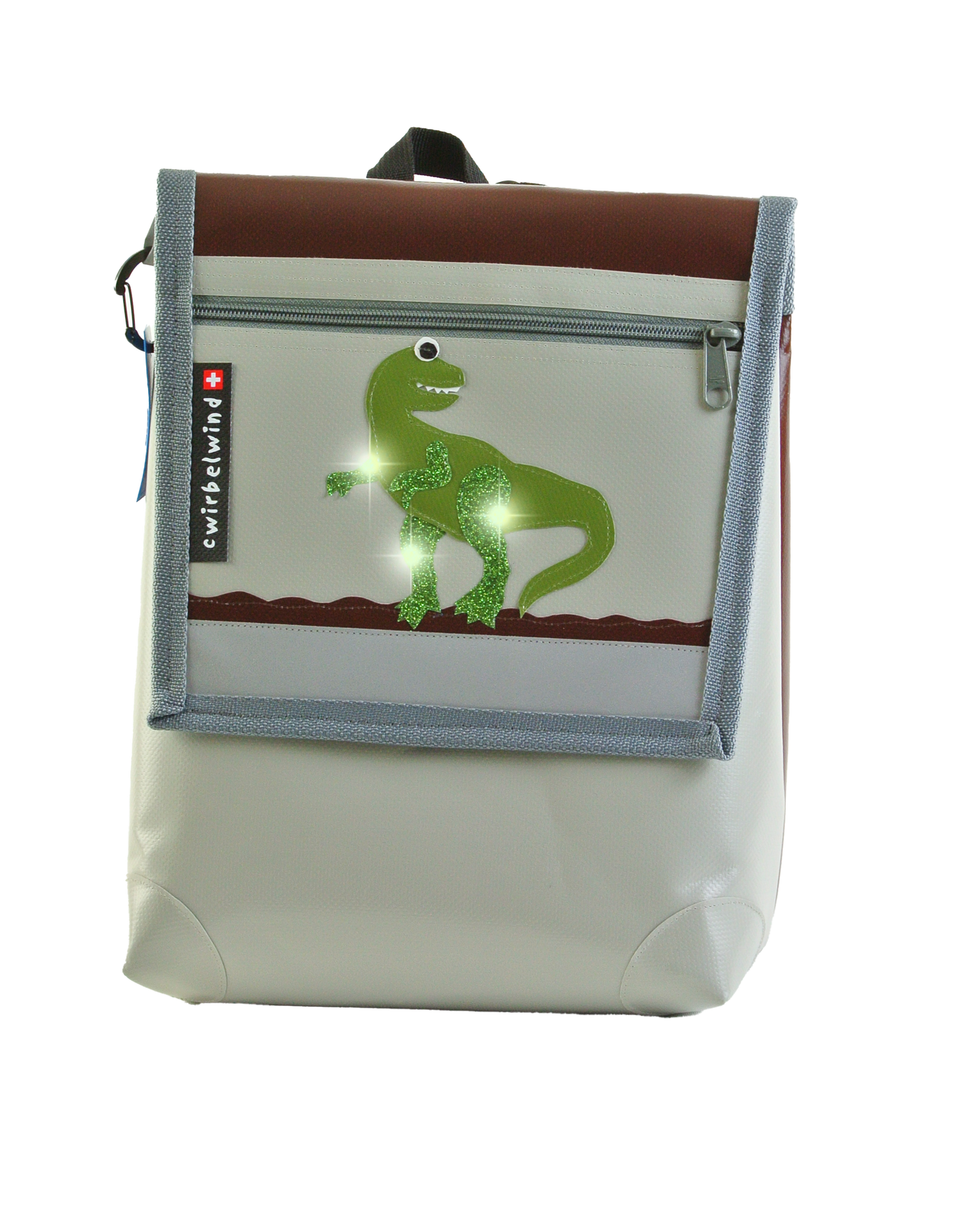 Kindergartenrucksack Dino Rex Pastell Glitzer