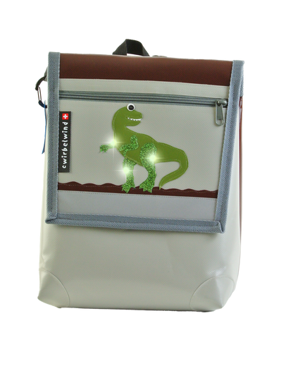 Kindergartenrucksack Dino Rex Pastell Glitzer