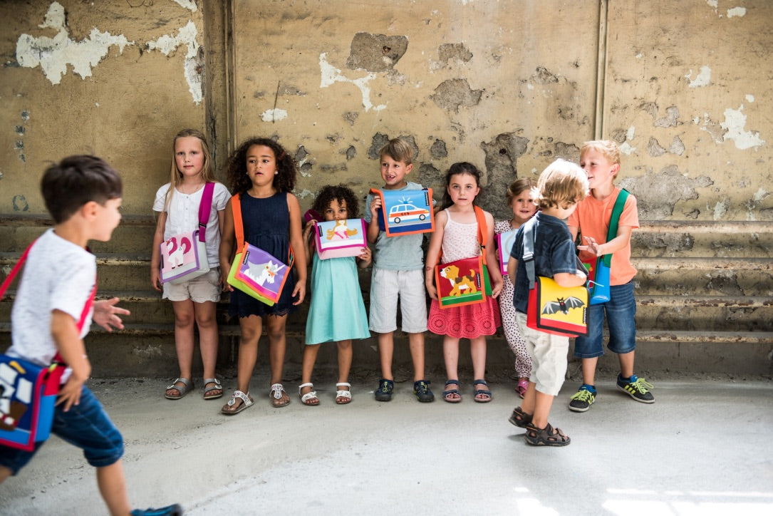 Kindergartentasche Feuerwehrauto Pastell