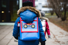 Kindergartenrucksack  Monstertruck rot Glitzer Canvas