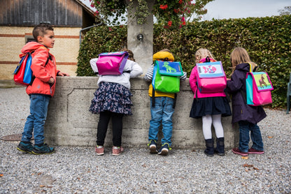 Kindergartenrucksack Monstertruck grün Glitzer