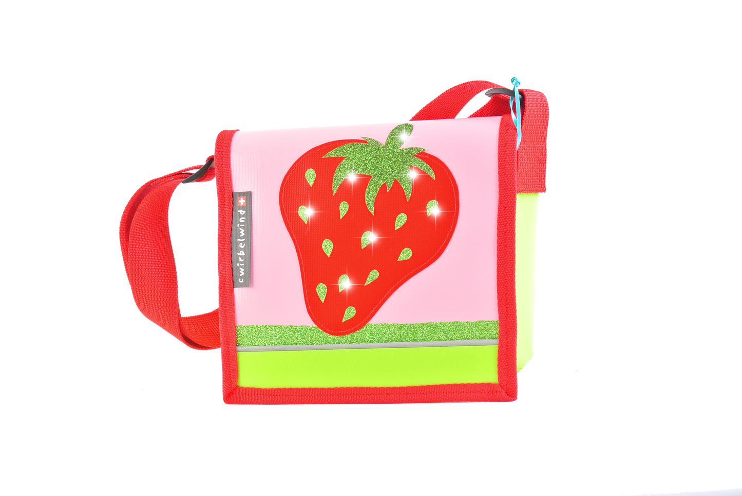 Kindergartentasche Erdbeere Glitzer