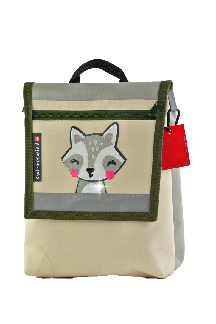Kindergartenrucksack  Boho Waschbär Glitzer