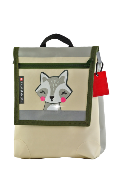 Kindergartenrucksack  Boho Waschbär Glitzer