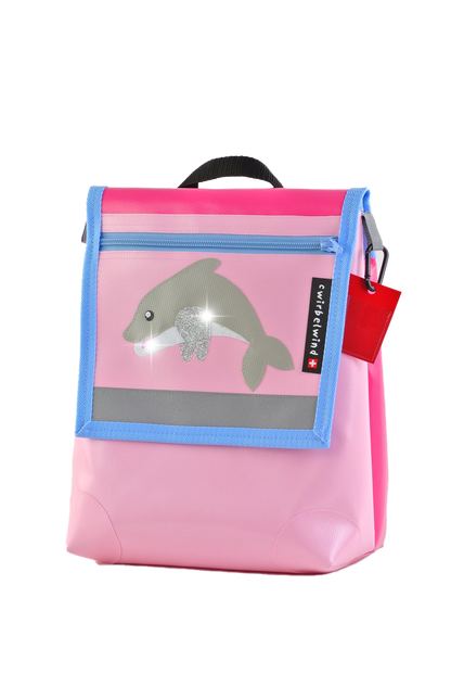 Kindergartenrucksack Delfin Flipper Glitzer