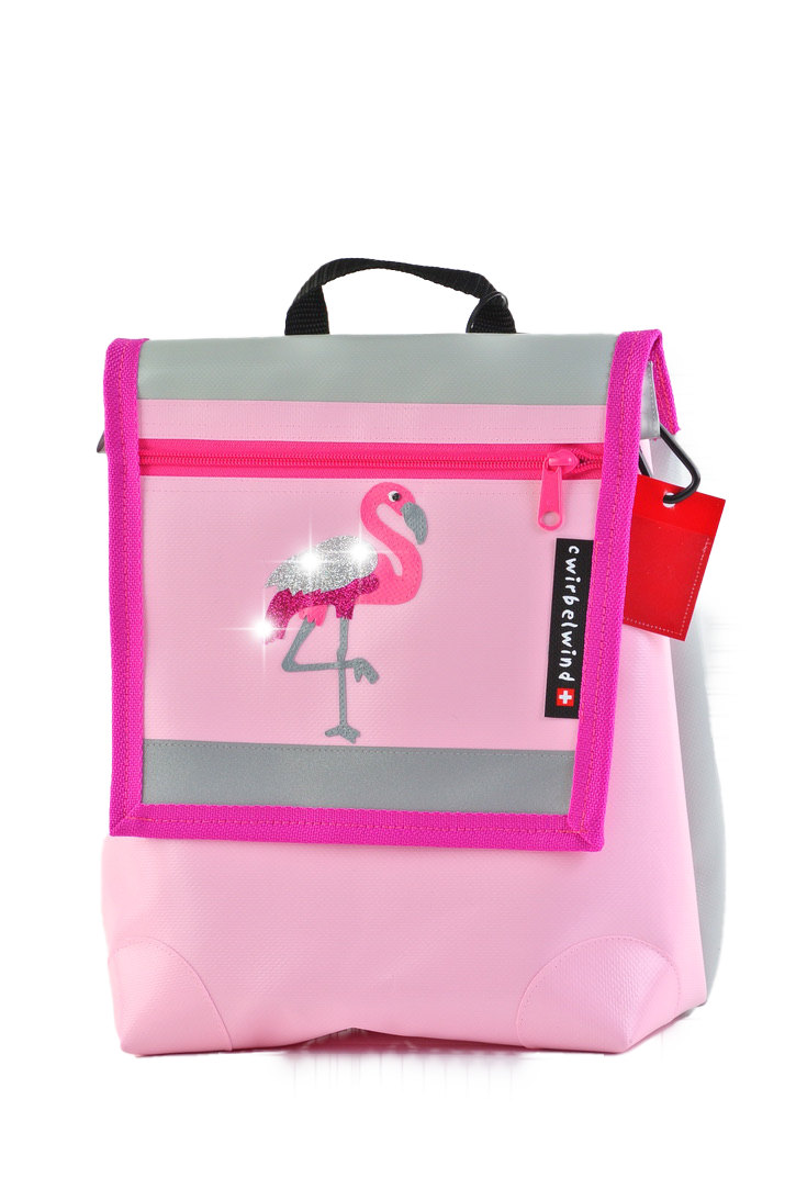 Kindergartenrucksack Flamingo Glitzer
