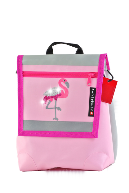 Kindergartenrucksack Flamingo Glitzer