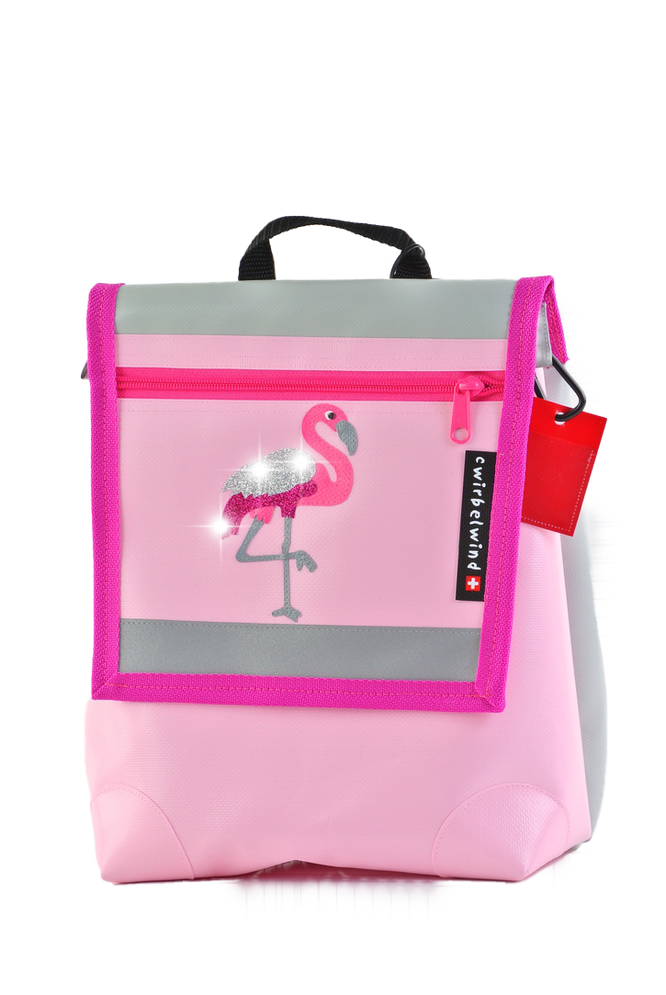 Kindergartenrucksack Flamingo Glitzer