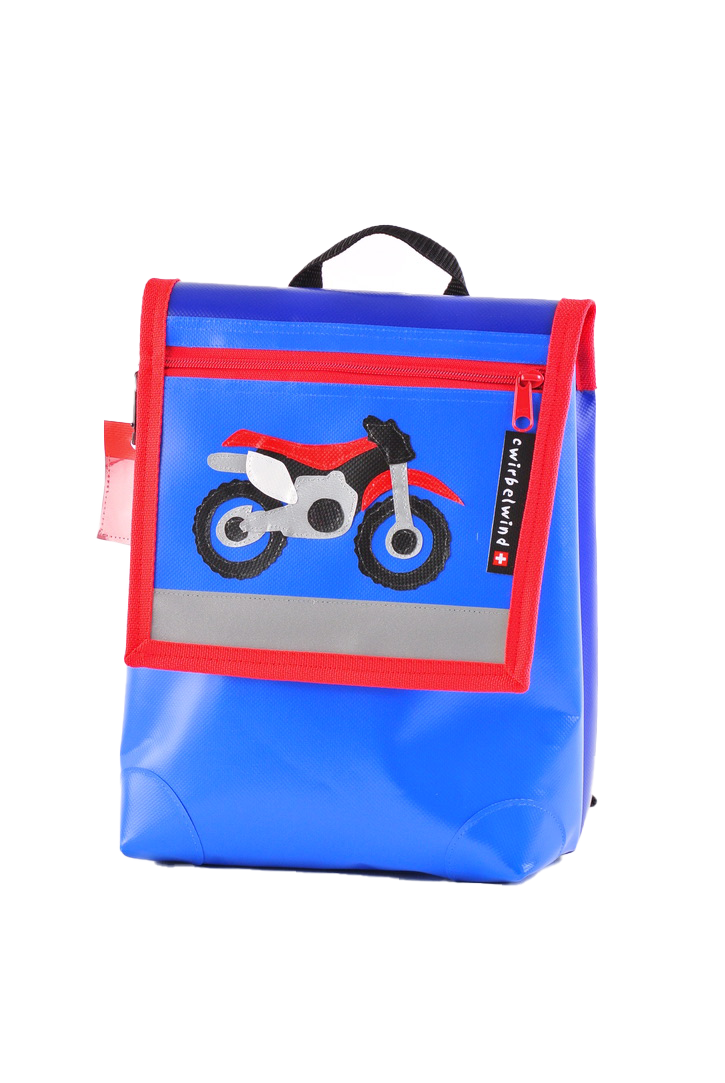 Kindergartenrucksack Motocrosstöff rot