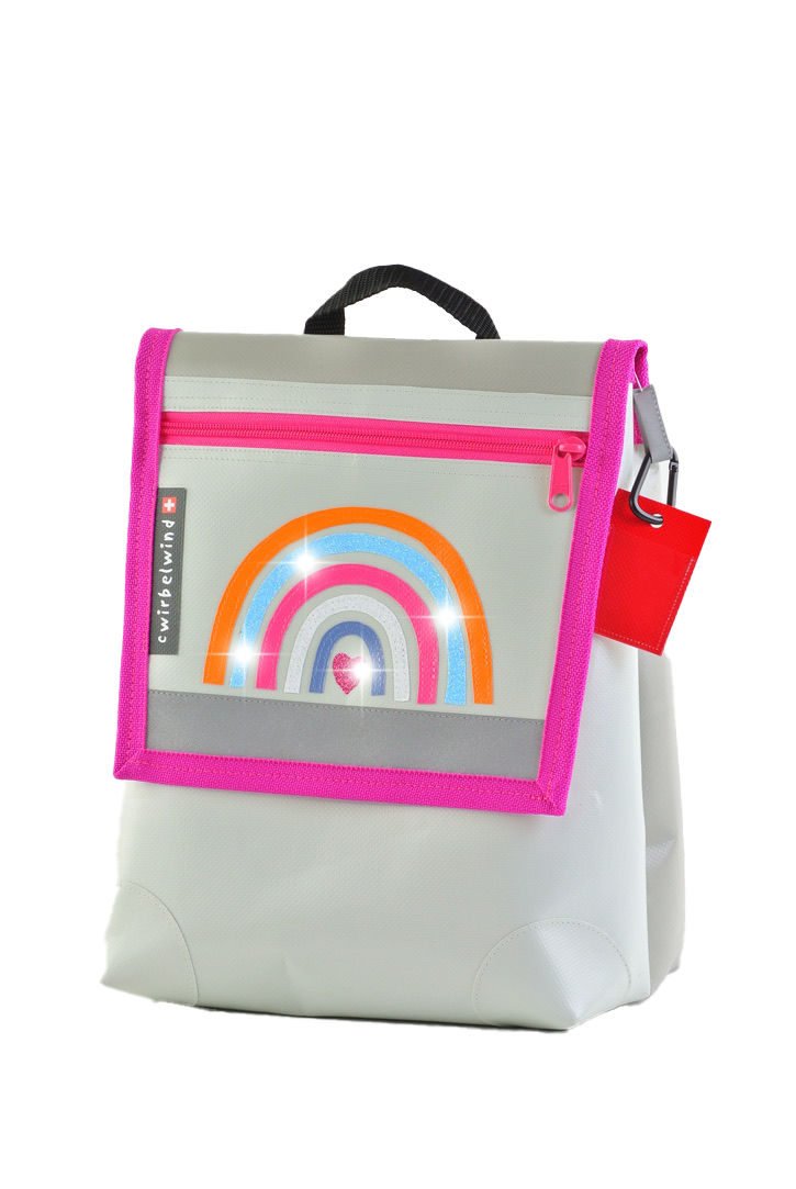 Kindergartenrucksack  Regenbogen Glitzer