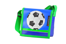 Kindergartentasche Fussball blau Glitzer