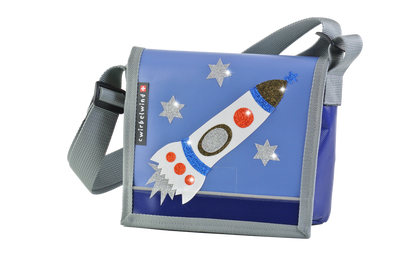 Kindergartentasche Rakete Pastell Glitzer