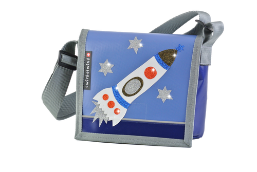 Kindergartentasche Rakete Pastell Glitzer