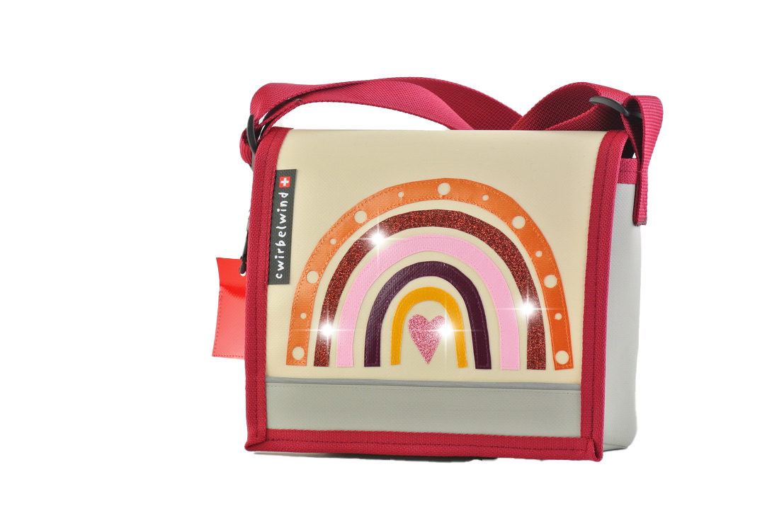Kindergartentasche Boho Regenbogen Glitzer