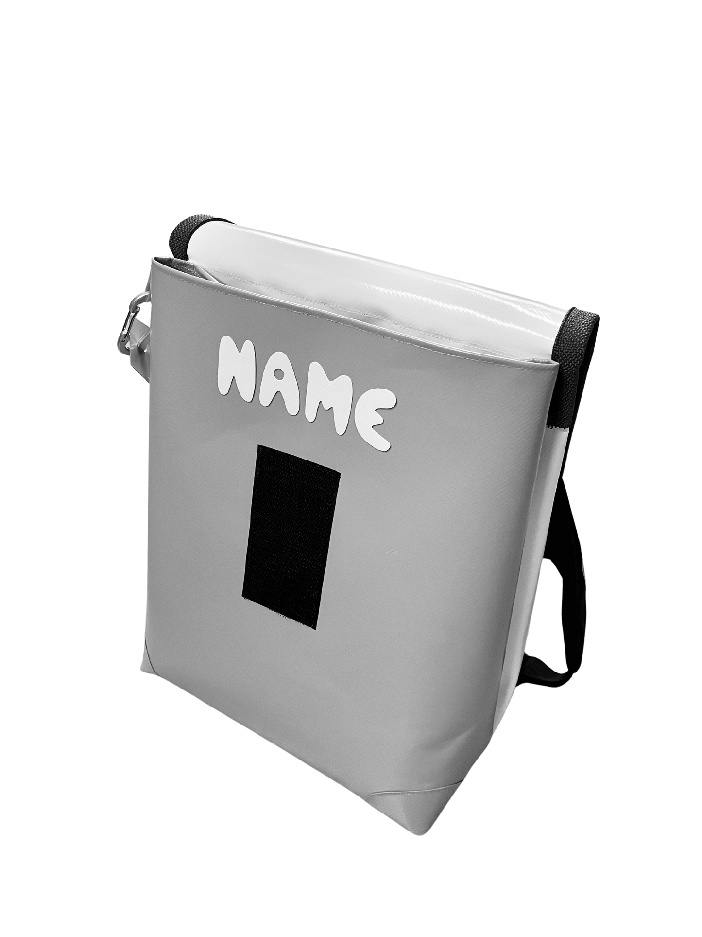 Kindergartenrucksack Leinen-Blache Monstertruck rot Glitzer