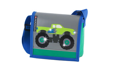 Kindergartentasche Monstertruck grün Glitzer