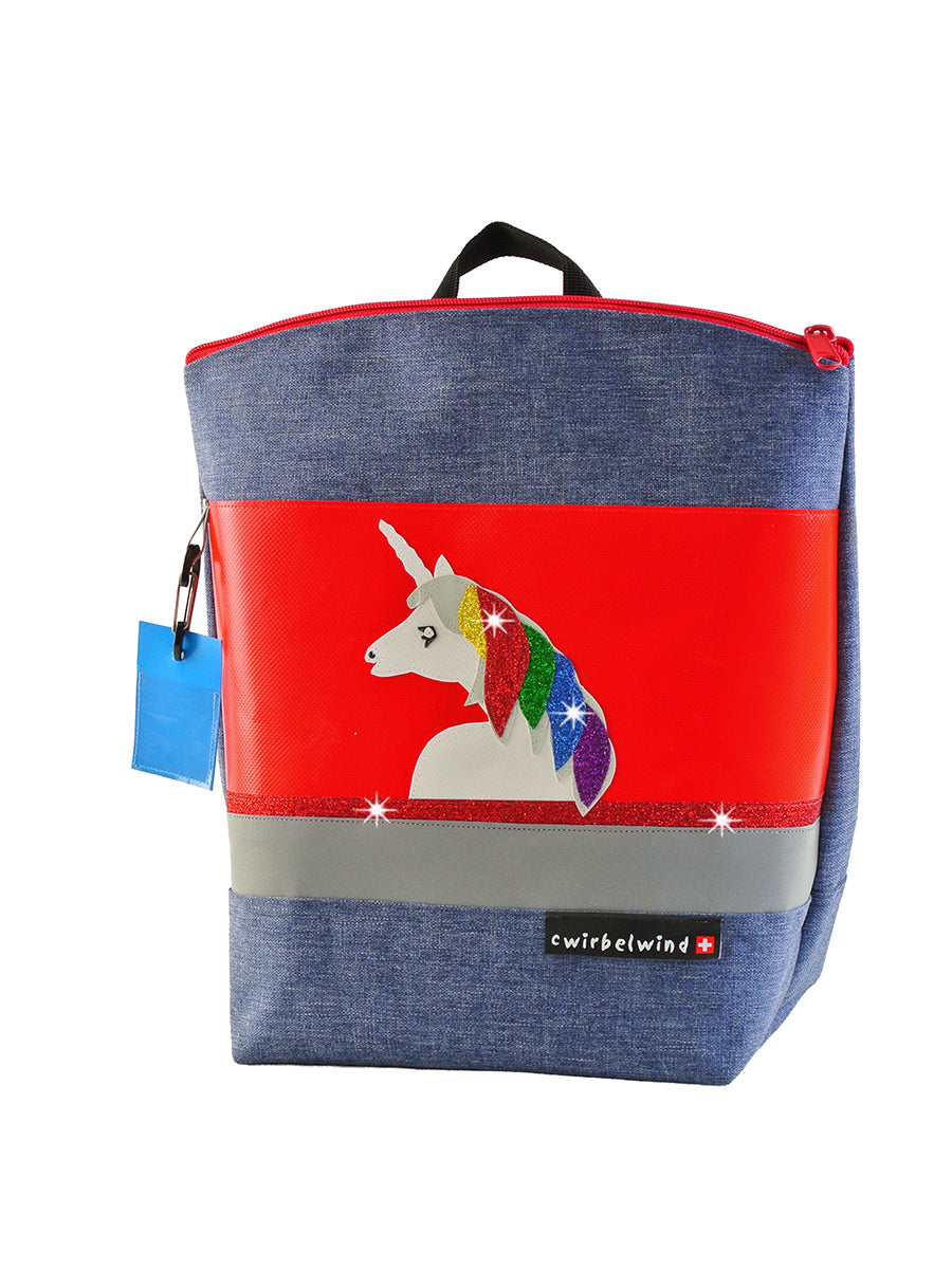 Kindergartenrucksack Leinen-Blache Einhorn Amy Rainbow