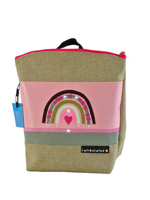 Kindergartenruckack Leinen-Blache Boho Rainbow Glitzer
