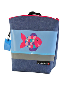 Kindergartenrucksack Leinen-Blache Glitzerfisch