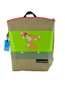 Kindergartenrucksack Leinen-Blache Schnuffel Glitzer