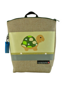Kindergartenrucksack Leinen-Blache Tartaruga Pastell Glitzer