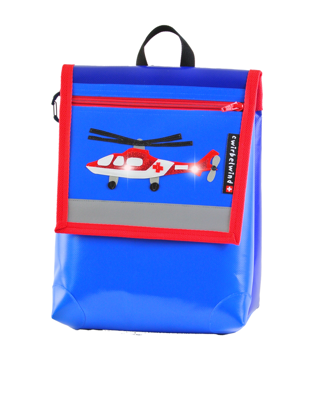 Kindergartenrucksack Rettungsheli Glitzer
