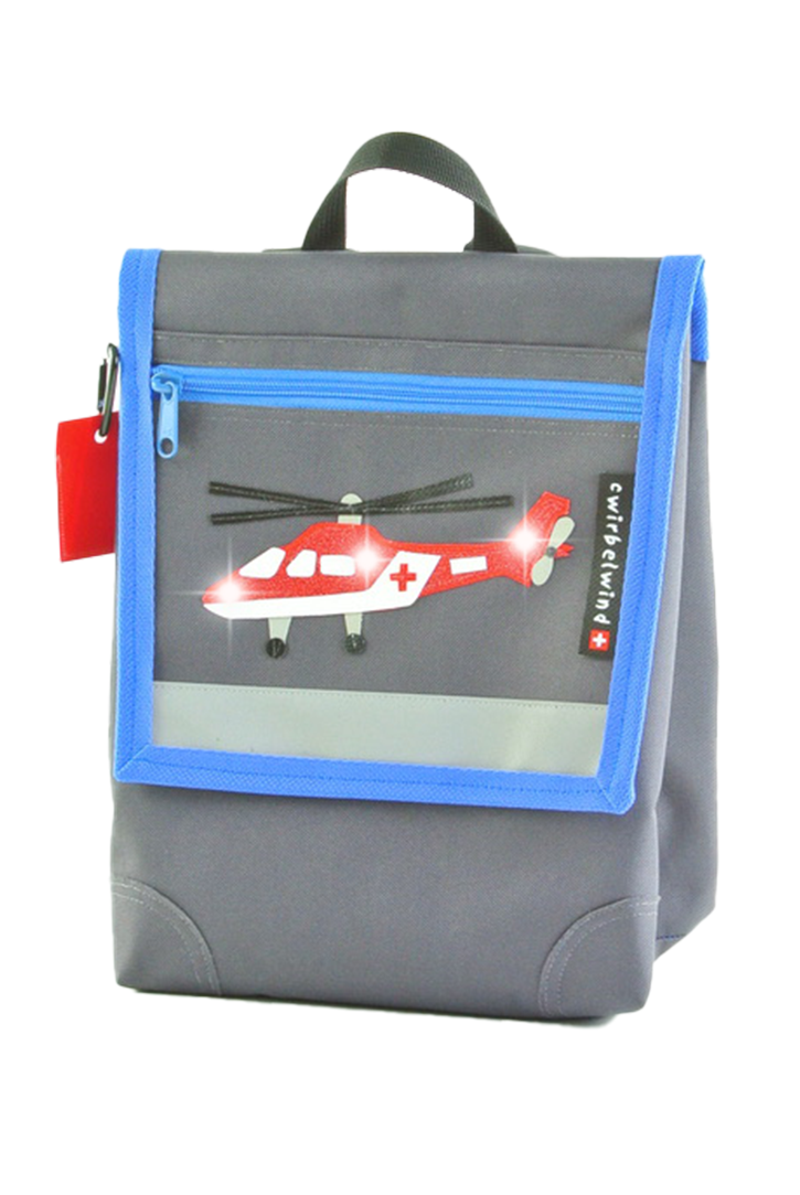 Kindergartenrucksack  Rettungsheli Glitzer Canvas